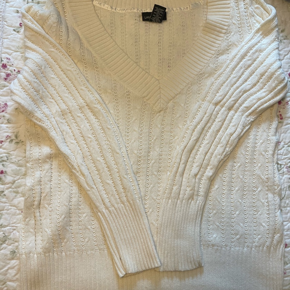Lane Bryant lightweight cableknit sweater. Off white size 18/20